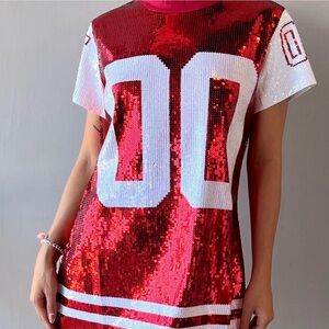 QUEEN OF SPARKLES Full Sequin QUEEN Jersey Dress